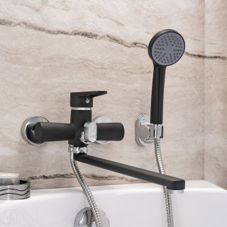 Смеситель для ванны с душем РМС SL77BL-006E чёрный